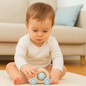 Pika Bloom Wooden Silicone Car