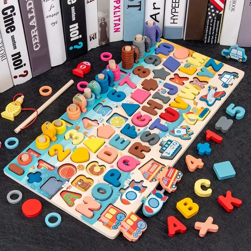 Pika Bloom 7-in-1 Wooden Montessori Puzzle Board