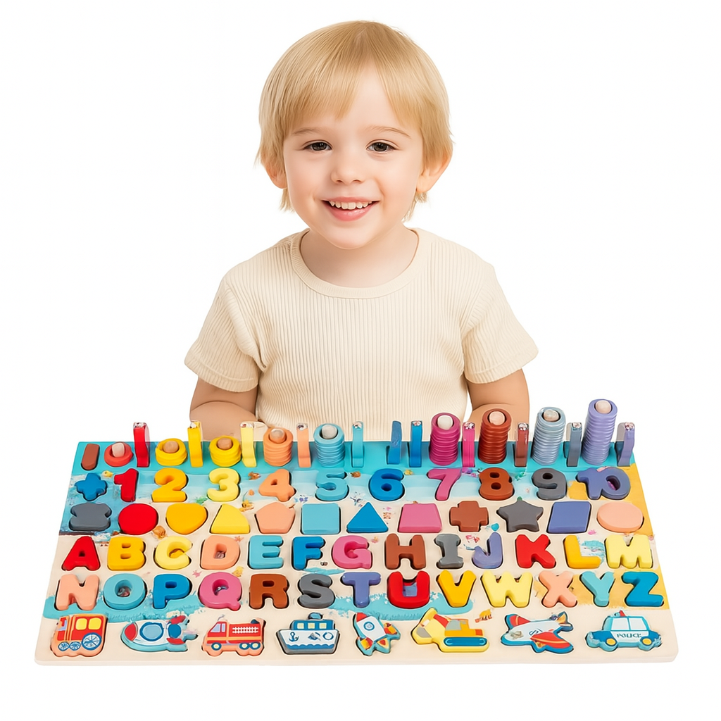 Pika Bloom 7-in-1 Wooden Montessori Puzzle Board
