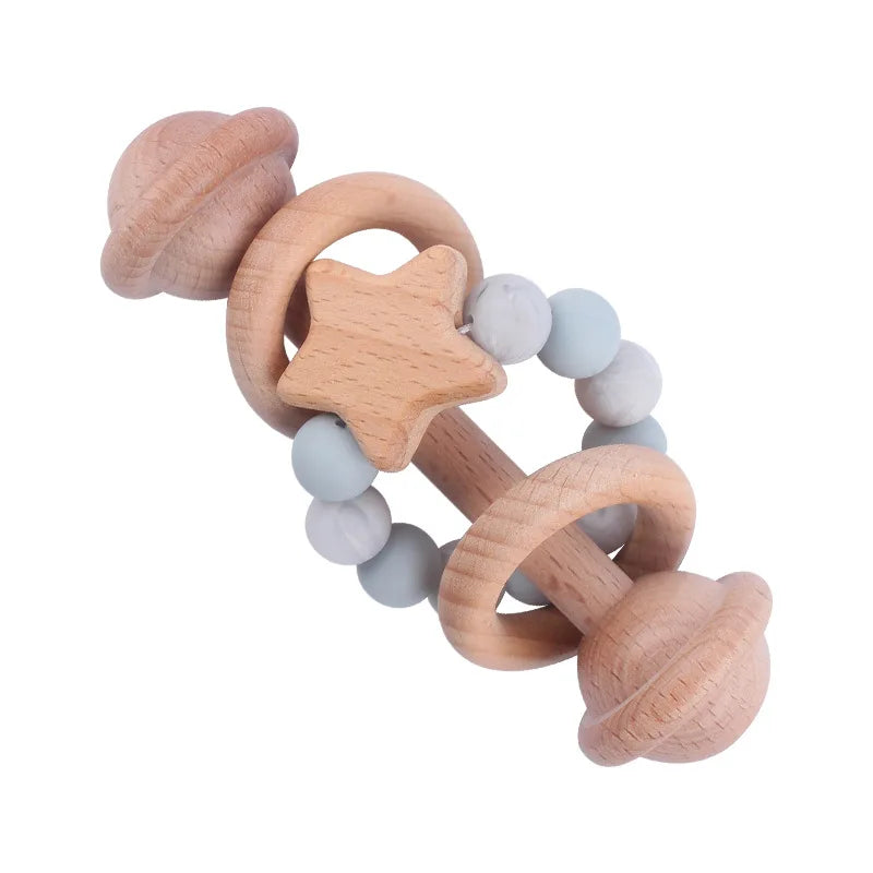 Pika Bloom Starry Beech Wood Rattle