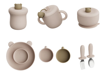Pika Bloom 8 in 1 Bear Silicone Tableware Set
