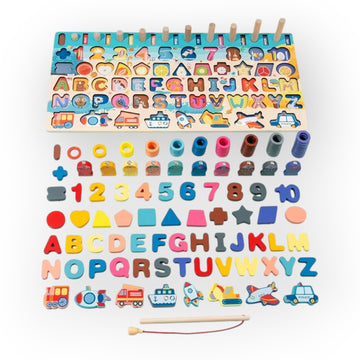 Pika Bloom 7-in-1 Wooden Montessori Puzzle Board