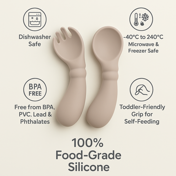 Pika Bloom Curved Spoon & Fork for Toddlers