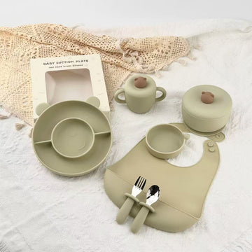 Pika Bloom 8 in 1 Bear Silicone Tableware Set