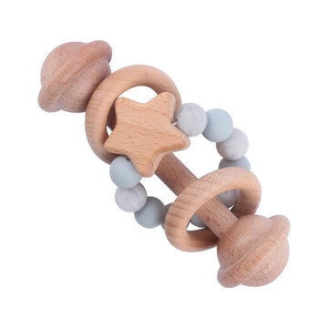 Pika Bloom Starry Beech Wood Rattle