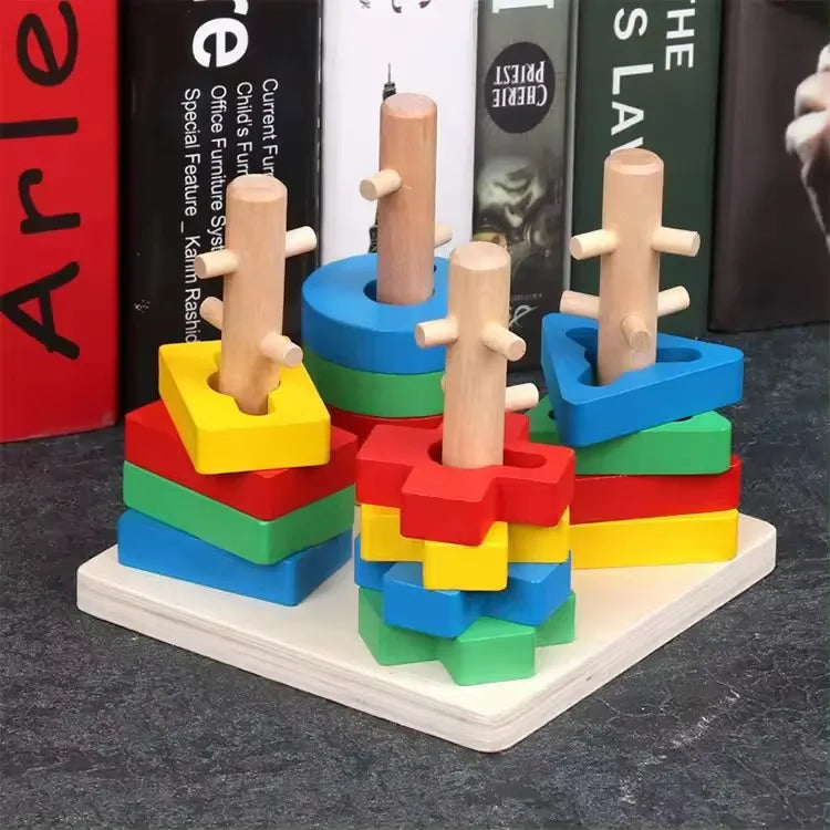 Pika Bloom Wooden Shape Sorter Puzzle